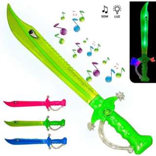 kit 1 espada de brinquedo com som e luz led 60cm criança em Oferta na Shopee