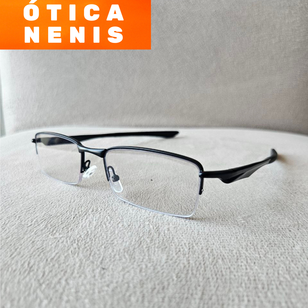 armação para óculos de grau masculino metal fio de nylon masculina