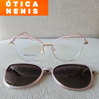 Armação Óculos gatinho dourado clipon armacao de oculos Polarizada 2 em 1 Clip-on Feminina bn0008 em Oferta na Shopee