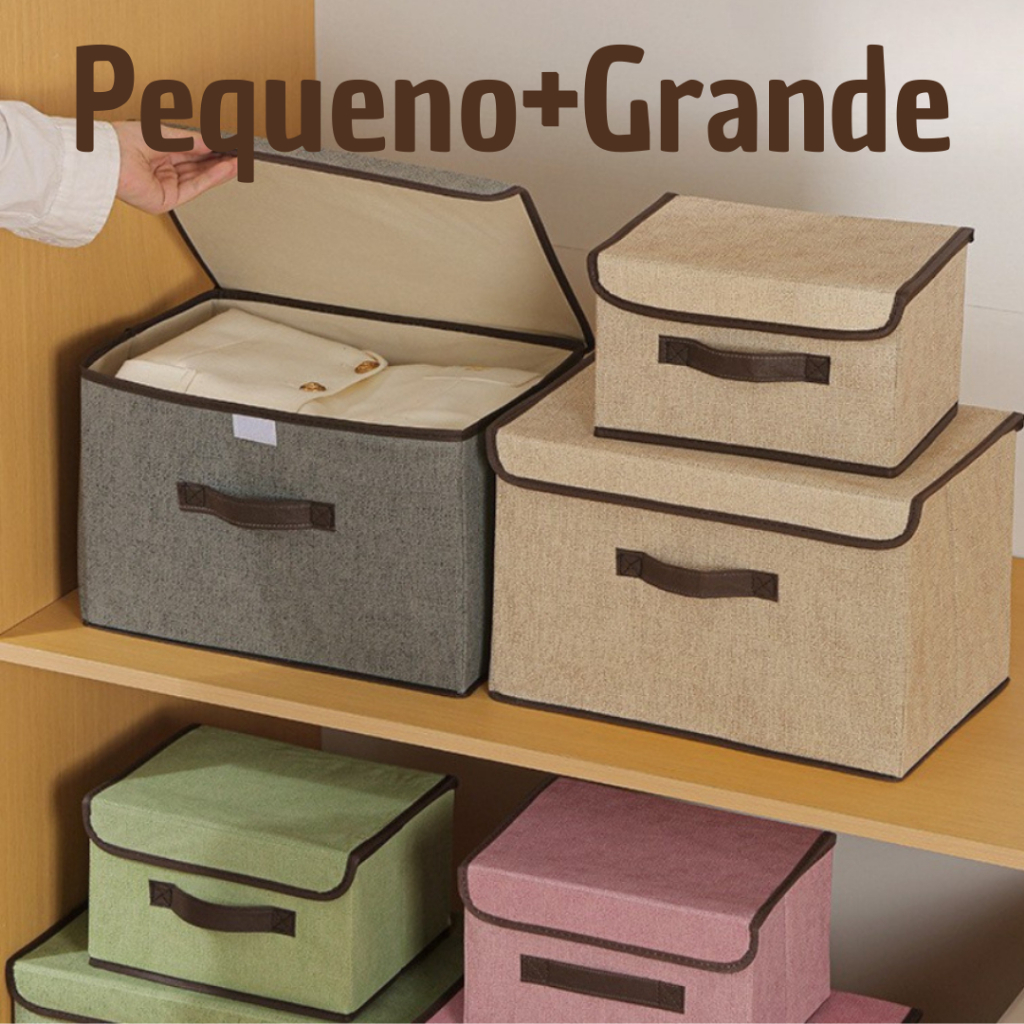 KIT 2 Caixas Mutiuso Organizadora Colors Dobravel TNT para armarios, guarda roupas em Oferta na Shopee