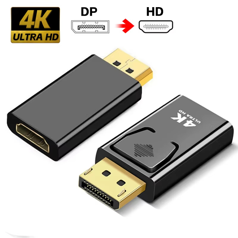 DisplayPort to HDMI-Compatible Adapter 4K/1080P DP to HDMI Male to Female Video Audio Converter For PC Laptop Projector