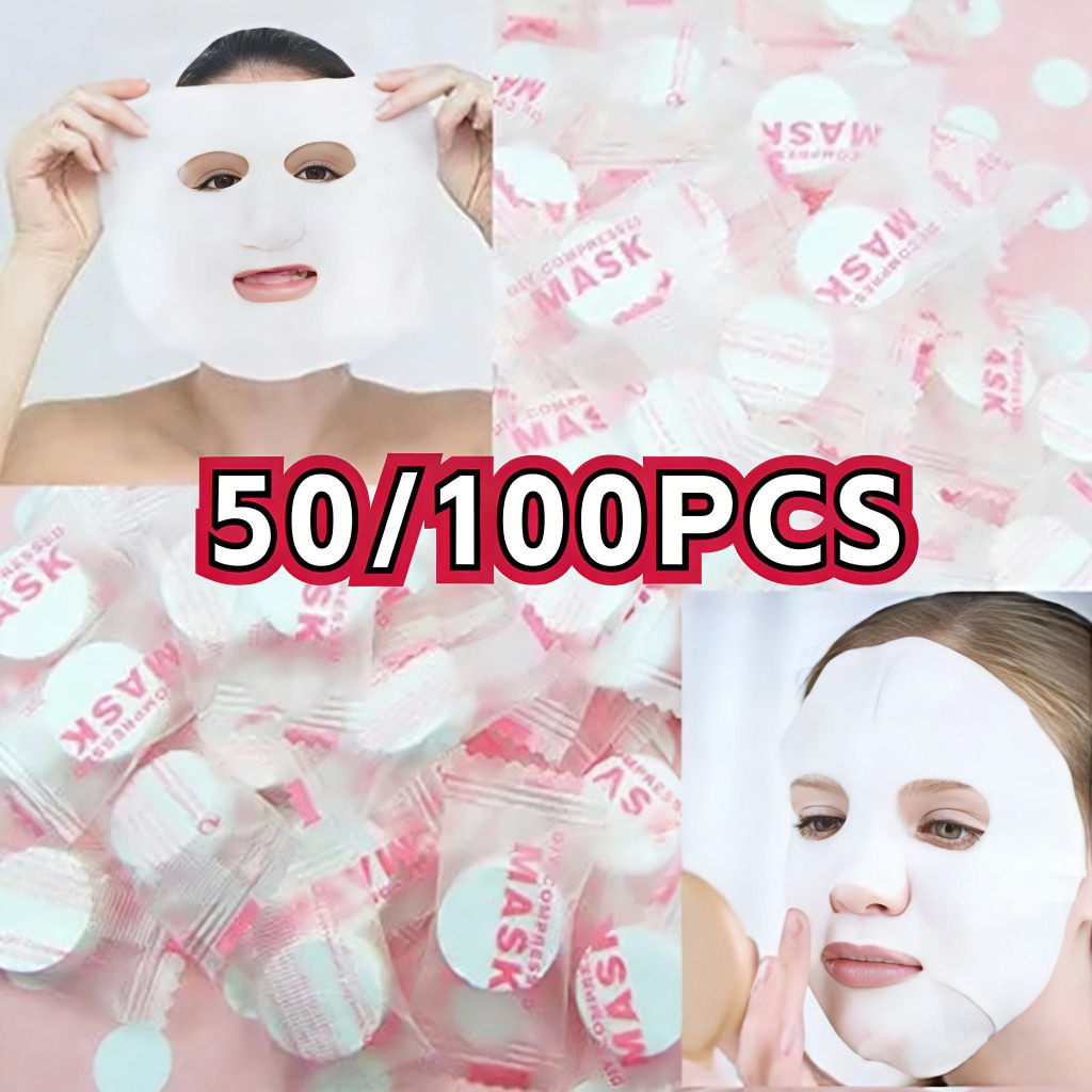 100/50pcs Disposable Compressed Faciais Mask Portable Travel Non-woven Face Mask Skin Care Cotton Wrapped Masks Paper 100/50pcs Disposable Compressed Faciais Mask Portable Travel Non-woven Face Mask Skin Care Cotton Wrapped Masks Paper