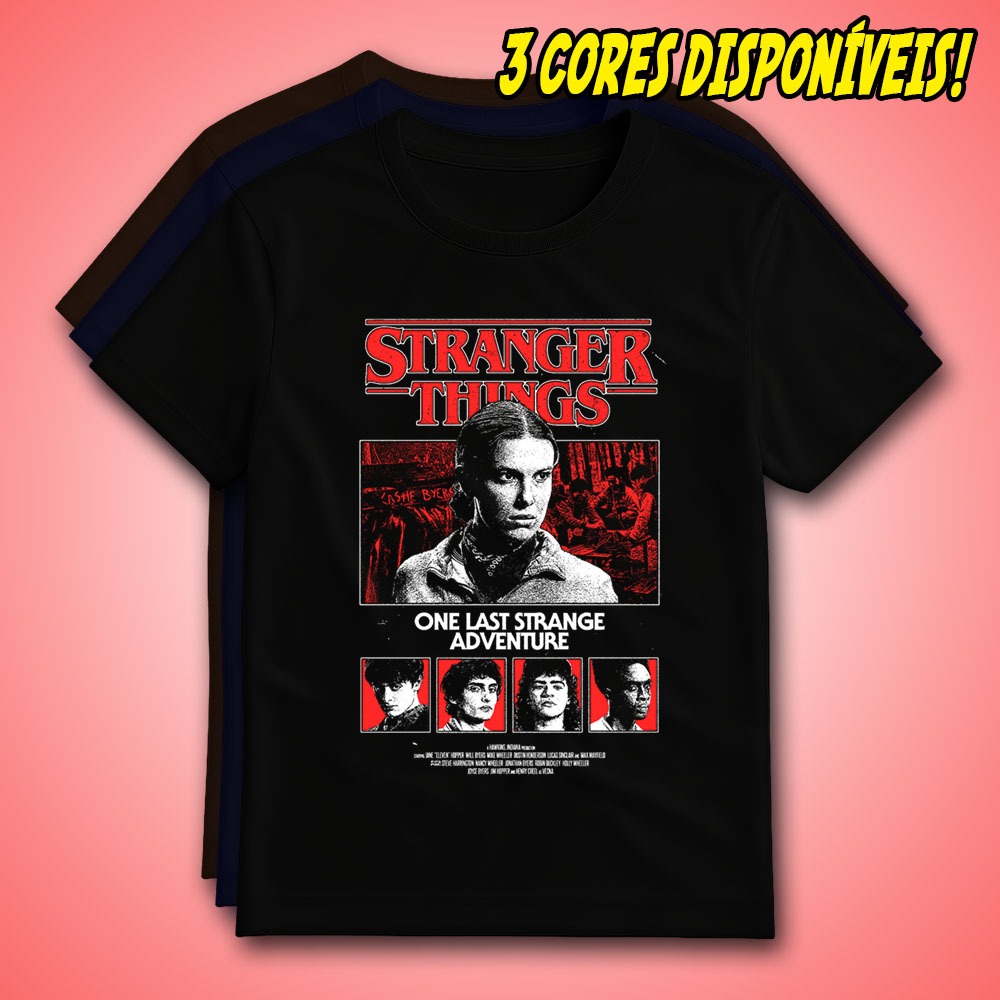 Camiseta Stranger Things 5 Last Adventure Geek 100% Algodão