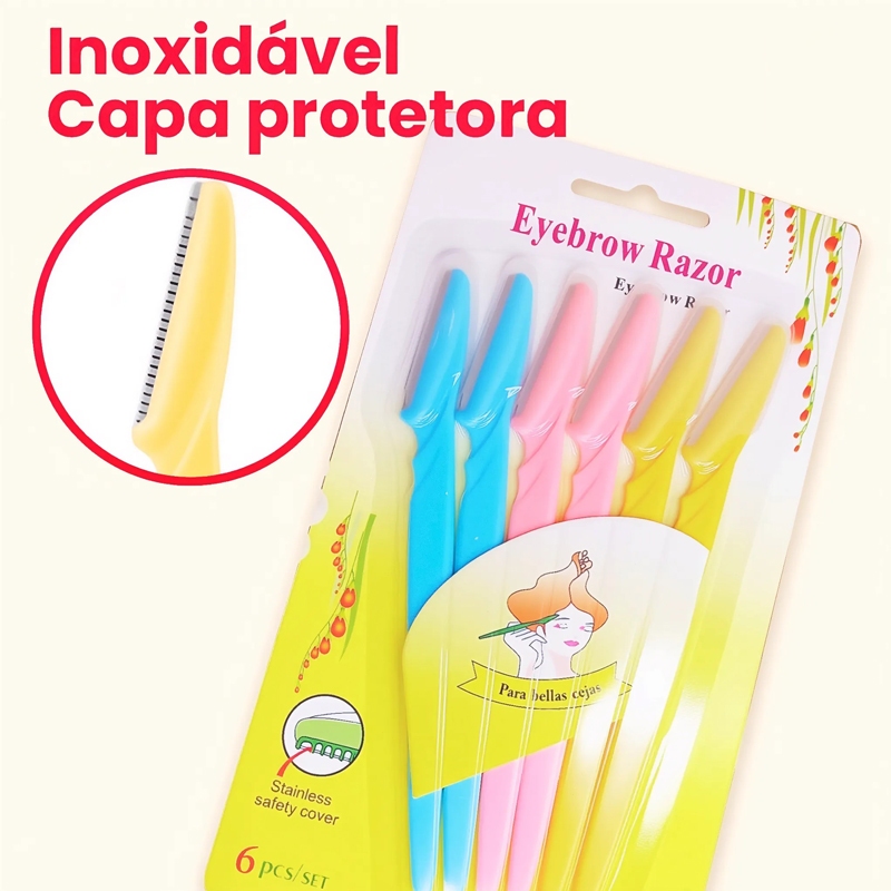 Kit 6 Lâmina Sobrancelha e Rosto Navalha Depilação Promoção em Oferta na Shopee