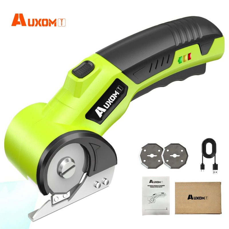 AUXOM Tesoura Elétrica Recarregável 2000mAh - 60min Autonomia para Tecidos, EVA e Papelão
