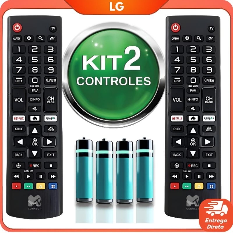 Kit Controle Remoto TV LG Smart Compatível AKB75095315 Séries LJ, UJ, UK, SK, OLED (WebOS)