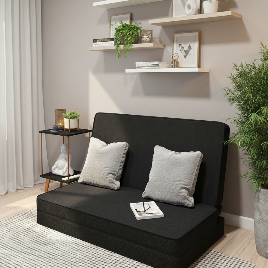 Puff Casal  3 em 1 Cama Sofá Colchonete Solteiro Quarto Sala Multiuso com Zíper - Móveis Bonatto em Oferta na Shopee