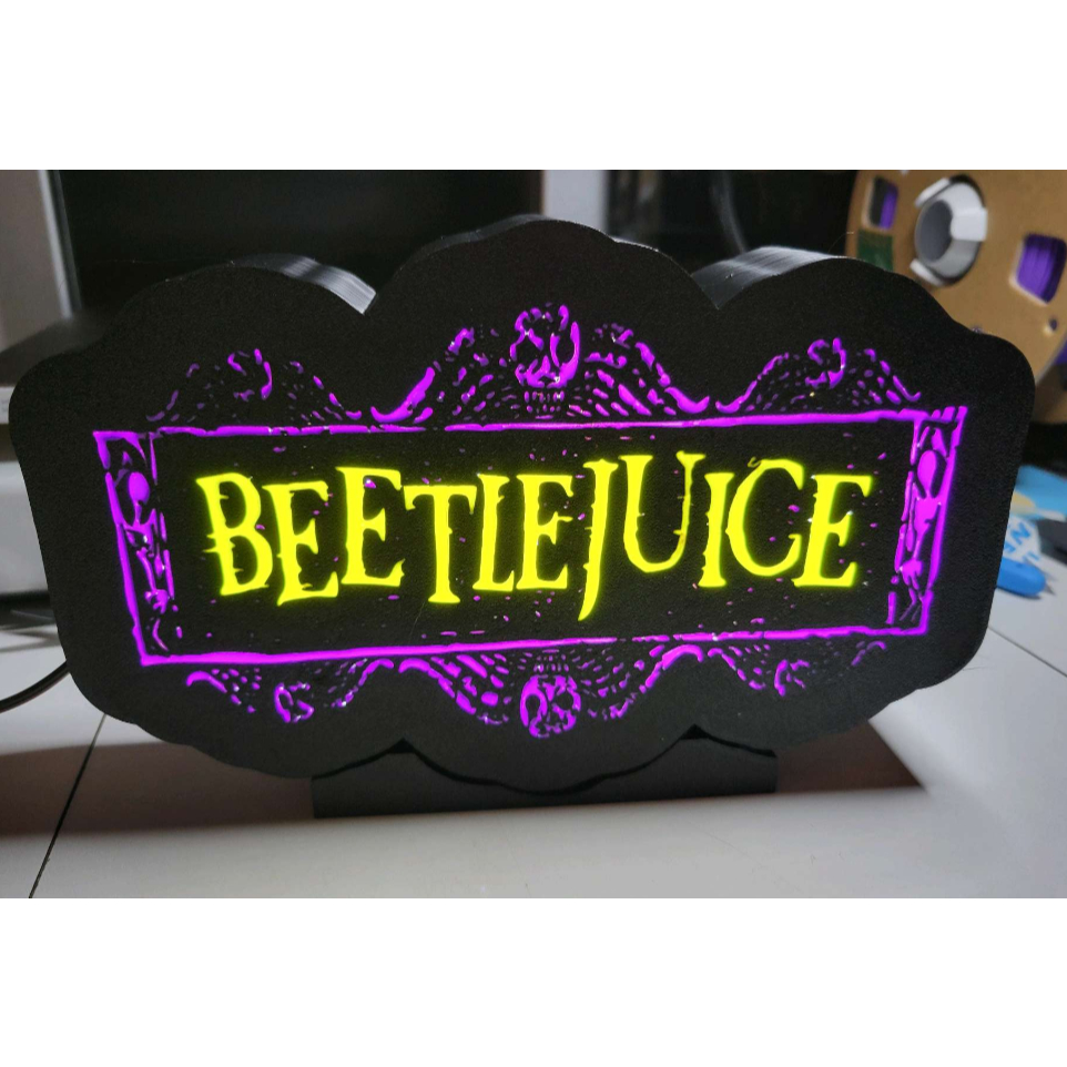 Luminária  Beetlejuice Halloween  Nostalgia Luz Neon Placa Decorativa em 3D