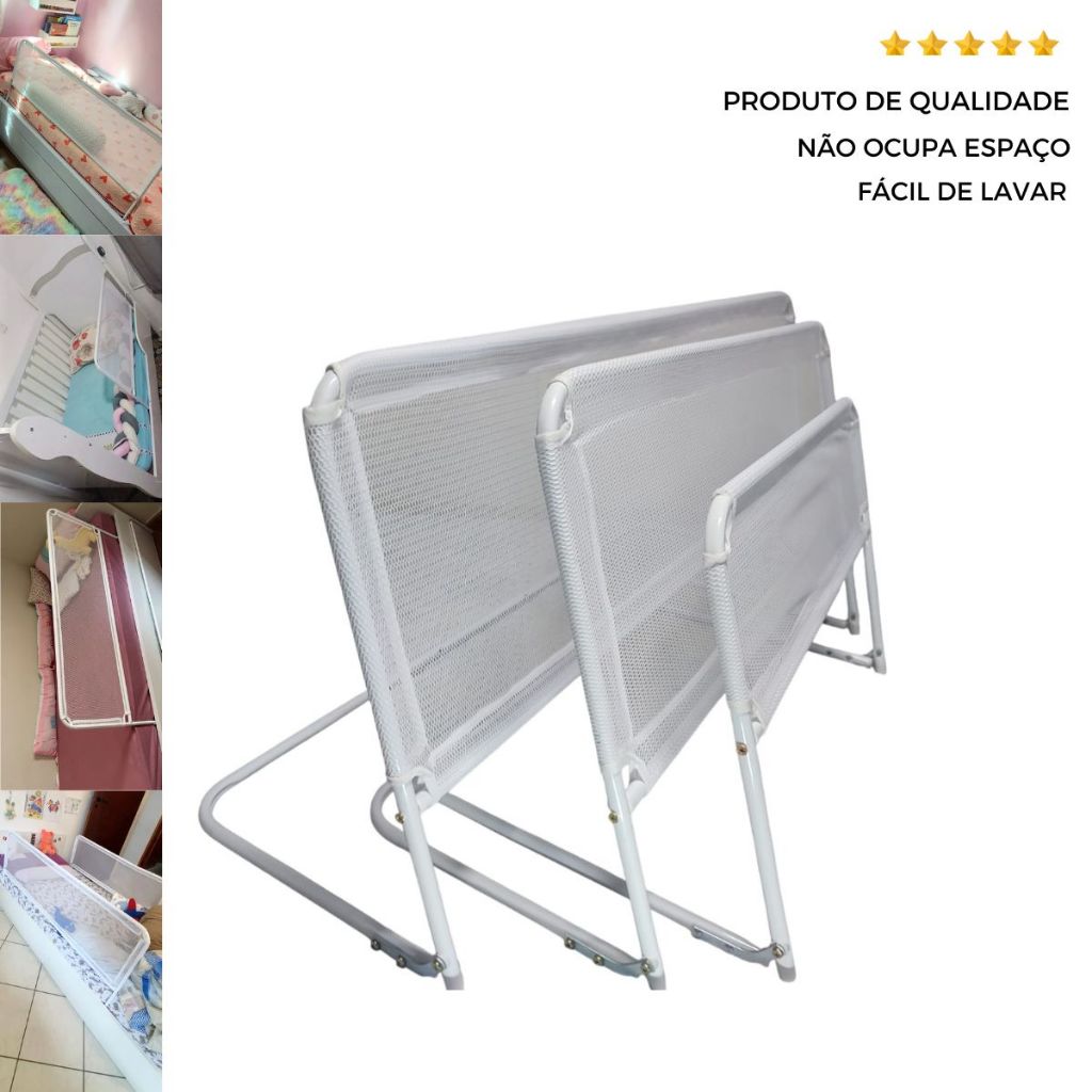Grade de Cama com Tela de Segurança para Bebês, Crianças e Idosos PEQUENA, MÉDIA E GRANDE
