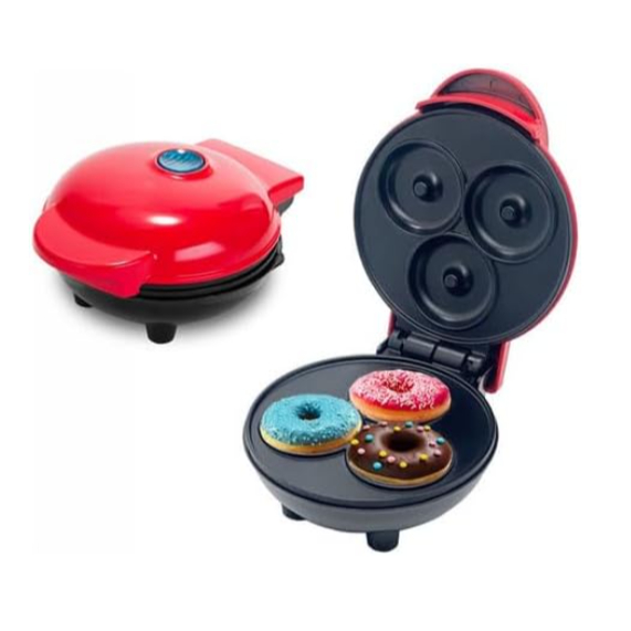 Máquina de Donuts Compacta 110v – 220v Faz 3 Mini Rosquinhas Rápido Antiaderente Portátil