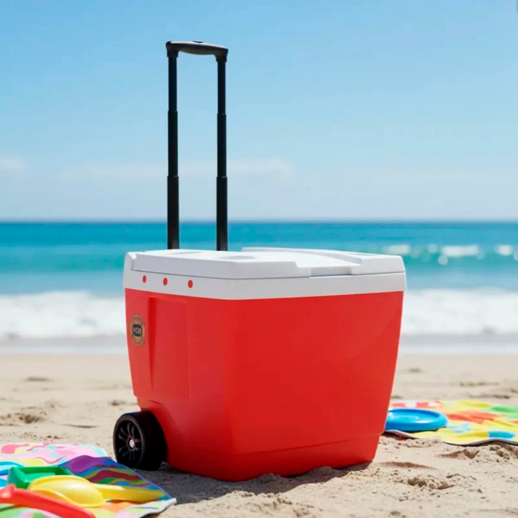 Caixa Térmica Com Rodas Mor 42L Cooler Bebida Praia Com Rodinha Oferta