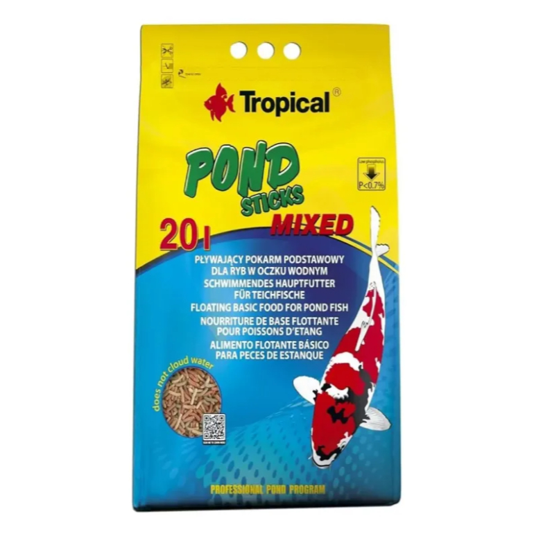Ração Para Carpas Tropical Pond Sticks Mixed 800g 1600g ou 4kg em Oferta na Shopee