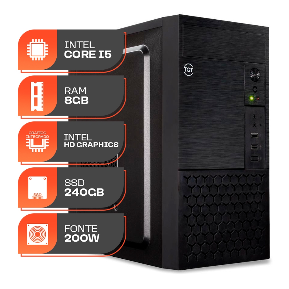 Computador Home Essential S, Intel Core I5, 8GB DE RAM, SSD 240GB