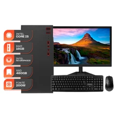 Computador Home Essential S, Intel Core i5, 16GB DE RAM, SSD 480GB, Completo com Monitor e Periféricos + Caixa de som