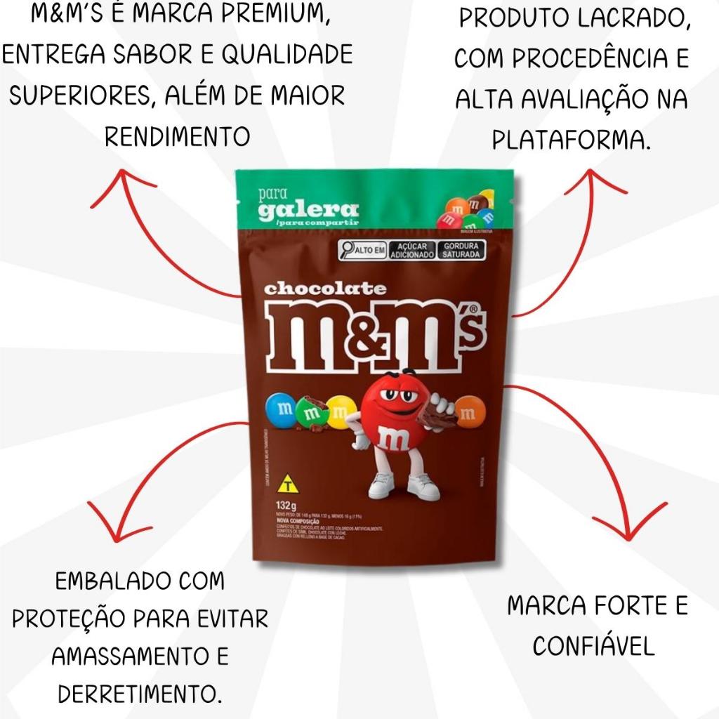 CHOCOLATE MMS POUCH AO LEITE 132G PARA FESTA