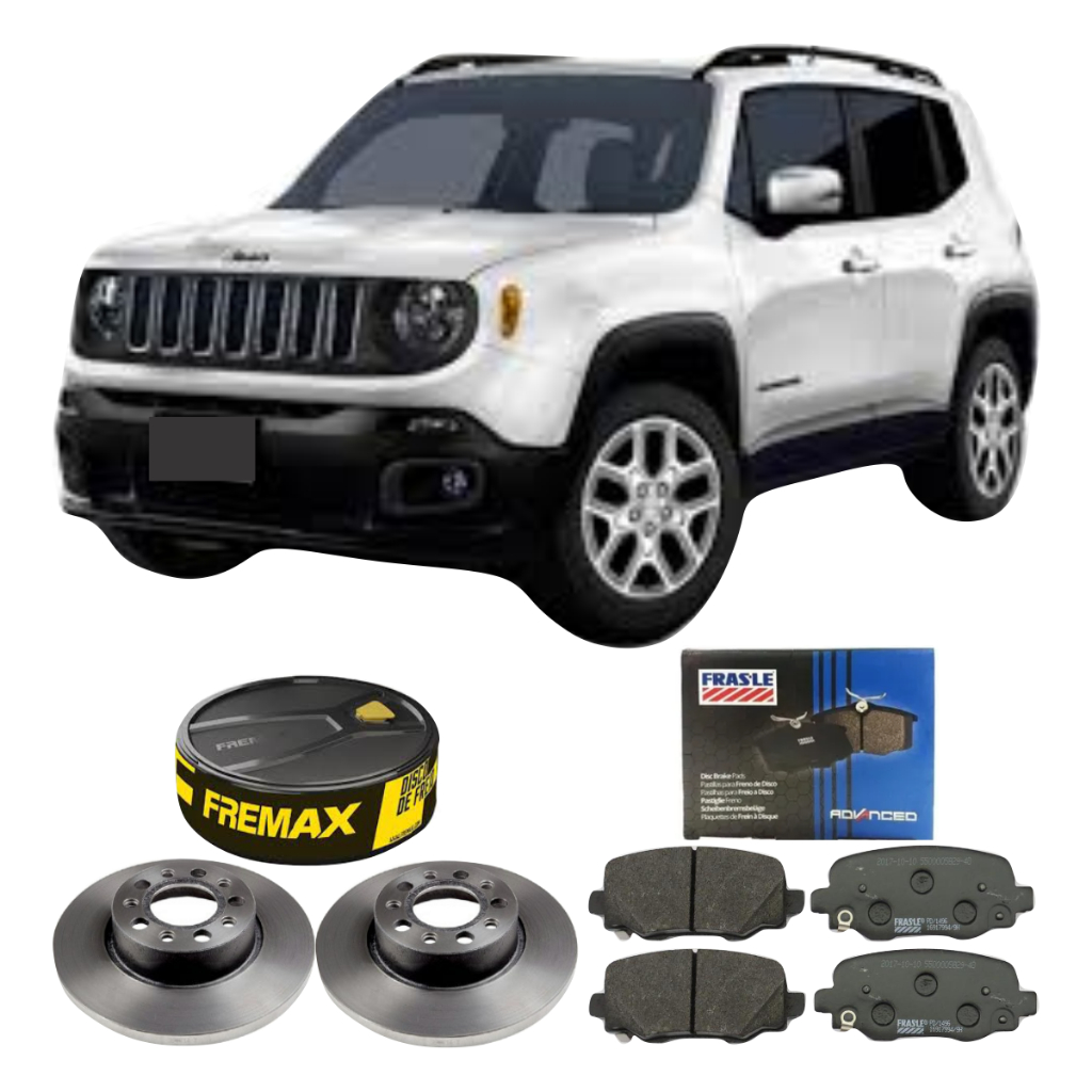Kit Disco De Freio Fremax + Pastilha De Freio Frasle Traseira Jeep Renegade 1.3 1.8 2.0 2015 A 2025