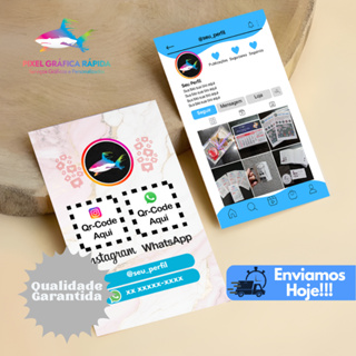 Cartão de Visita Estilo Feed Instagram com qr-code - Frente e Verso - Arte Gratuita - Envio HOJE!!!! em Oferta na Shopee