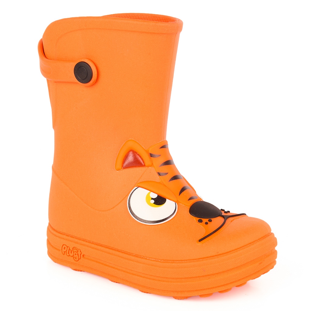 Galocha Bota Infantil Plugt Menino E Menina Confortável Divertido Tigre Laranja Anatômico Macio em Oferta na Shopee