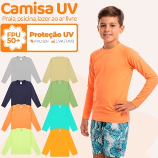 Kit 1, 2 , 3 ou 4 Camisa Termica Infantil Menino Proteção Solar Moda Praia Masculino Manga Longa Verão Calor em Oferta na Shopee