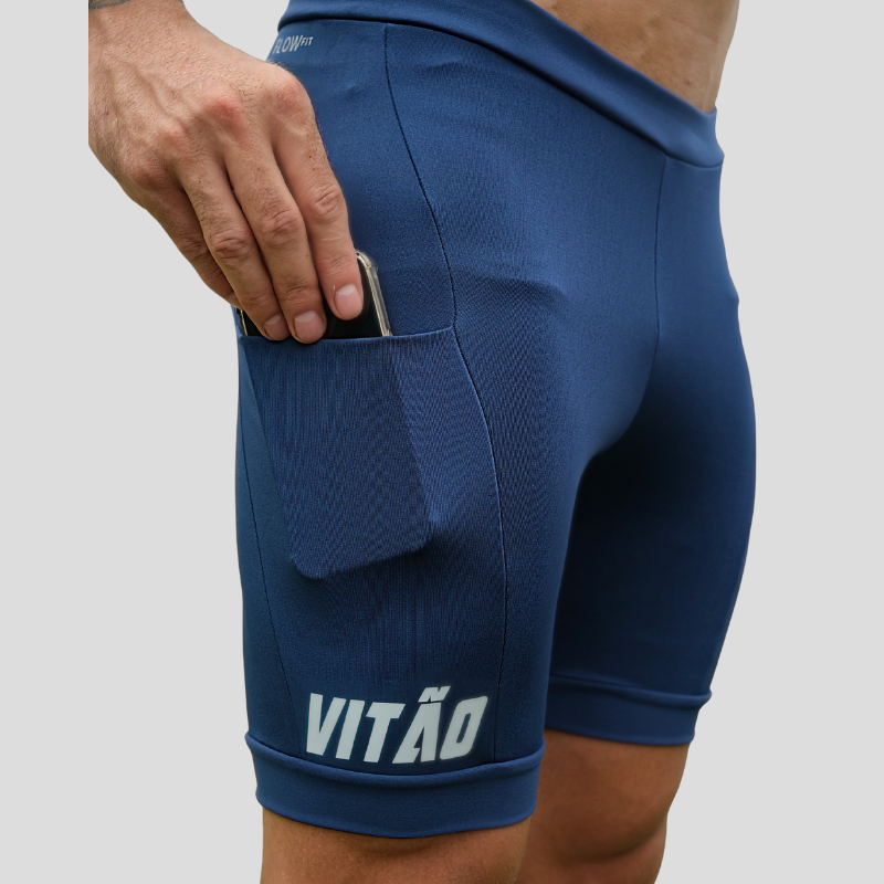 Bermuda de Compressão Masculina Personalizada com Bolsos Laterais – Fitness/Academia em Oferta na Shopee