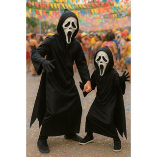 Capa Túnica do Pânico Adulto E Infantil Halloween Terror Cosplay Não Acompanha a Máscara e nem a foice em Oferta na Shopee