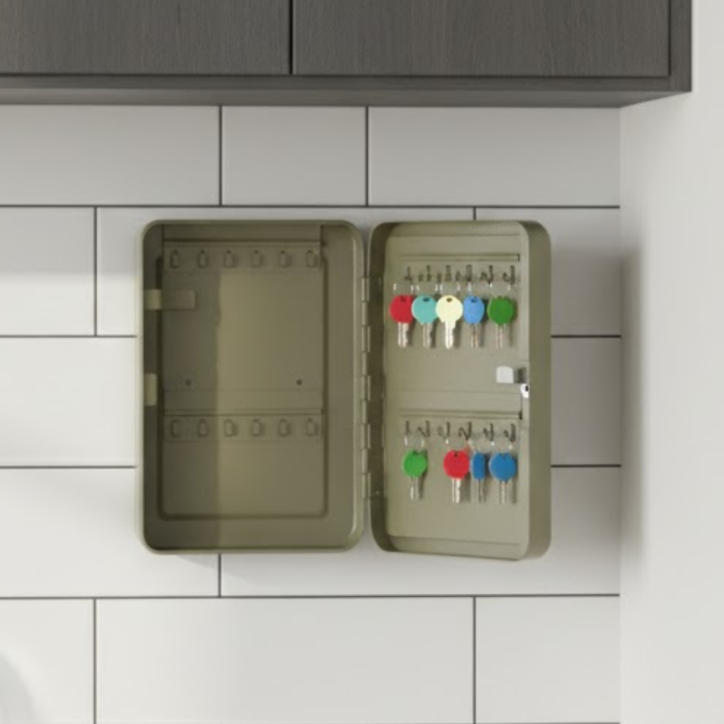 Cofre Porta Chave Claviculário Metálico Para 48 Chaves Armário Organizador Western