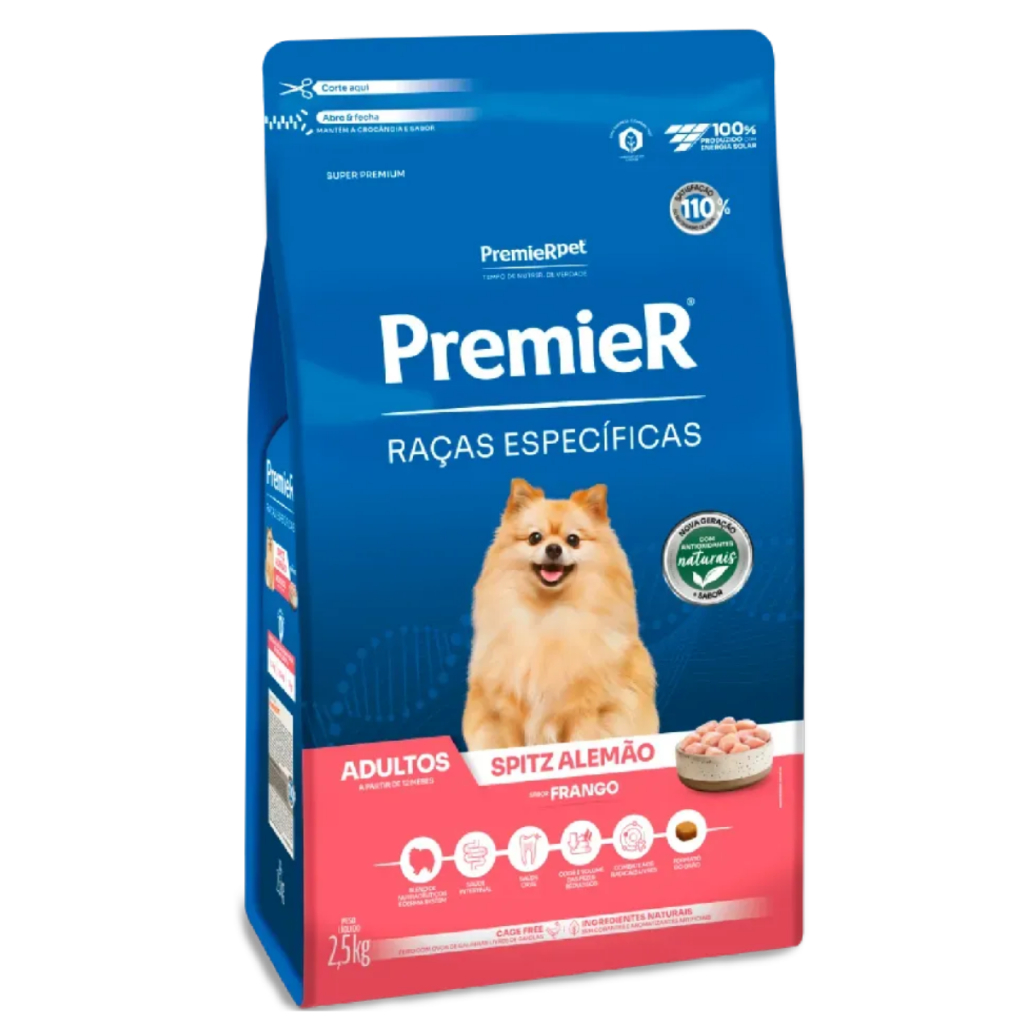 Ração Premier Para Cães Spitz Alemão Adultos 2,5kg