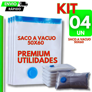 Conjunto 04  Saco a Vácuo 50x60cm Roupas Edredom Organizador Economia de Espaço Premium Utilidades Durável em Oferta na Shopee
