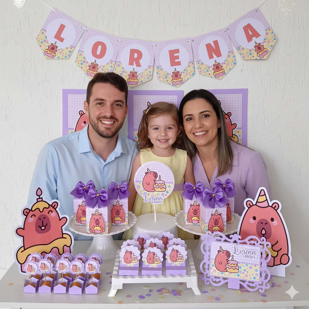 Kit Festa Capivara Personalizado Só um Bolinho | Mesversário Aniversário | Lembrancinha