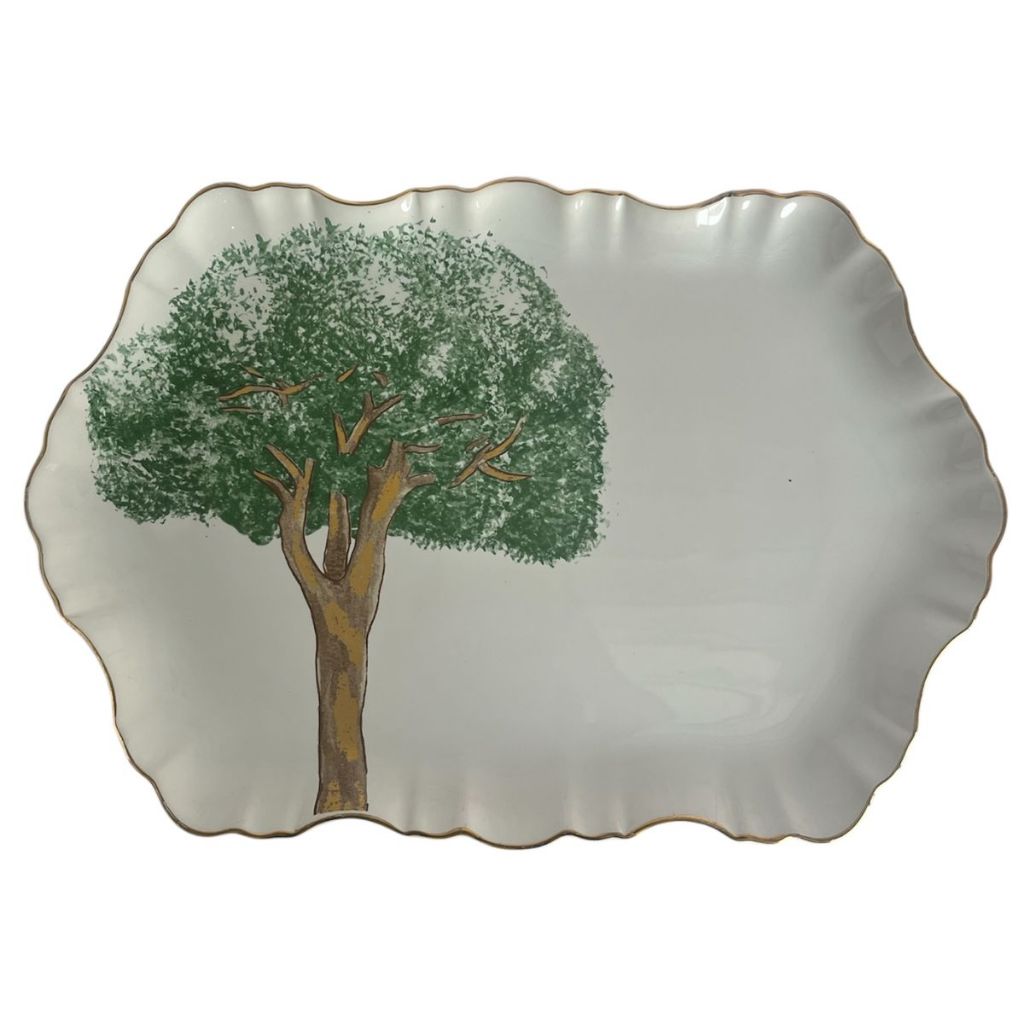 Travessa Media Ype Com Ouro Scalla Ceramica
