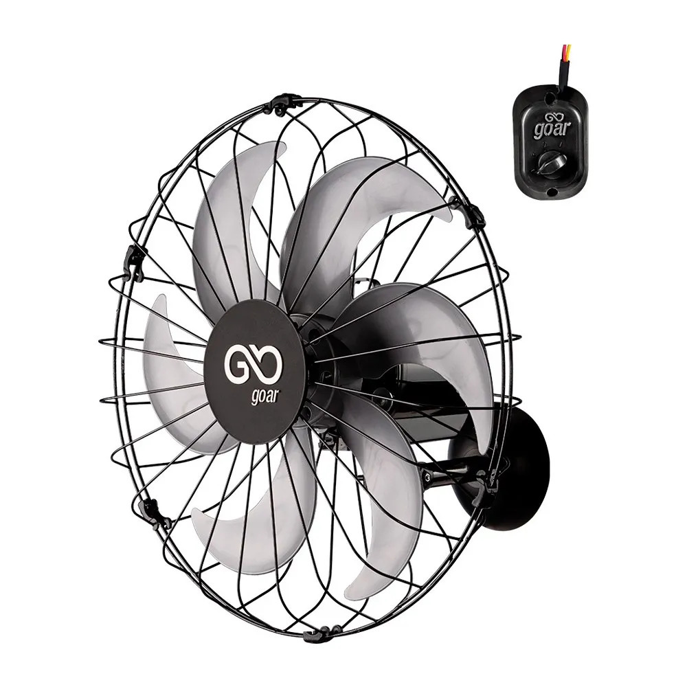 VENTILADOR OSCILANTE DE PAREDE 50CM GOAR METAL PRETO 220V em Oferta na Shopee