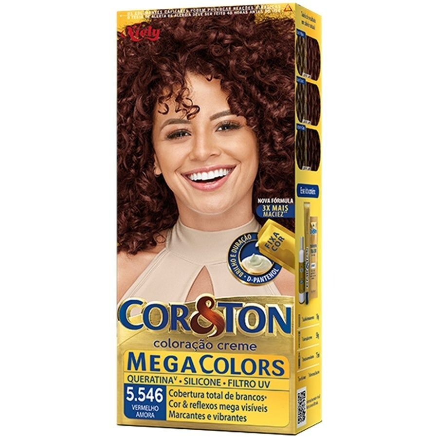 Tintura Cor&Ton Niely Mini Kit 5.546 Vermelho Amora em Oferta na Shopee