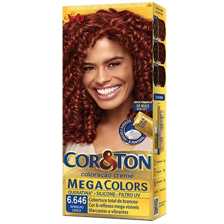 Tintura Cor&Ton Niely Mini Kit 6.646 Vermelho Cereja em Oferta na Shopee