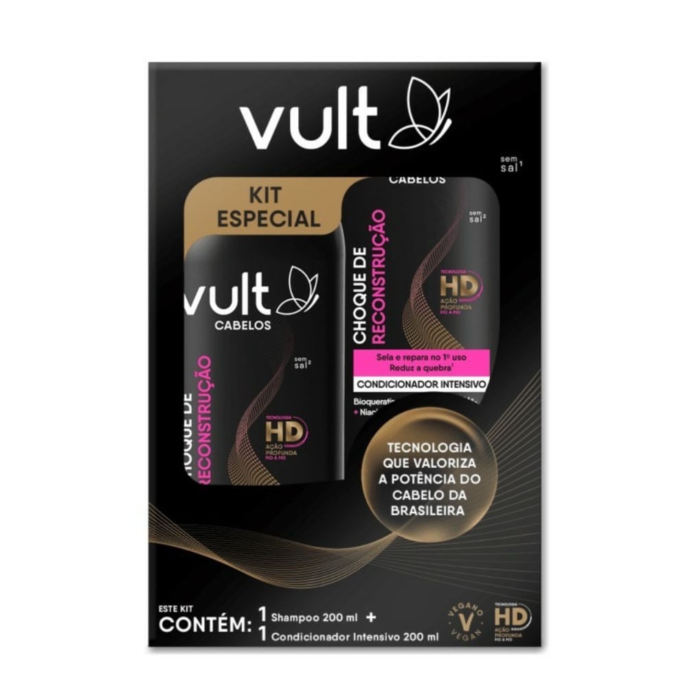 Shampoo + Condicionador Vult Choque de Reconstrução 200ml