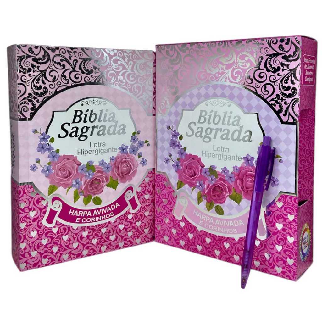Bíblia Sagrada ARC Letra GRANDE Hipergigante TEXTO Color – Harpa Inclusa Caneta em Oferta na Shopee