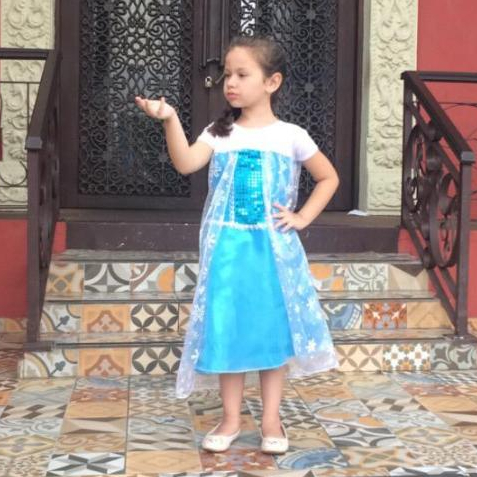 Fantasia Infantil Frozen – Vestido Elsa Azul com Tule e Brilhos | Confortável e Encantadora