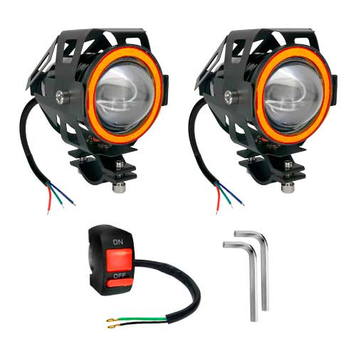 FAROL DE MILHA MINI EM LED 10W 8000K 3000 LUMENS COM STROBO