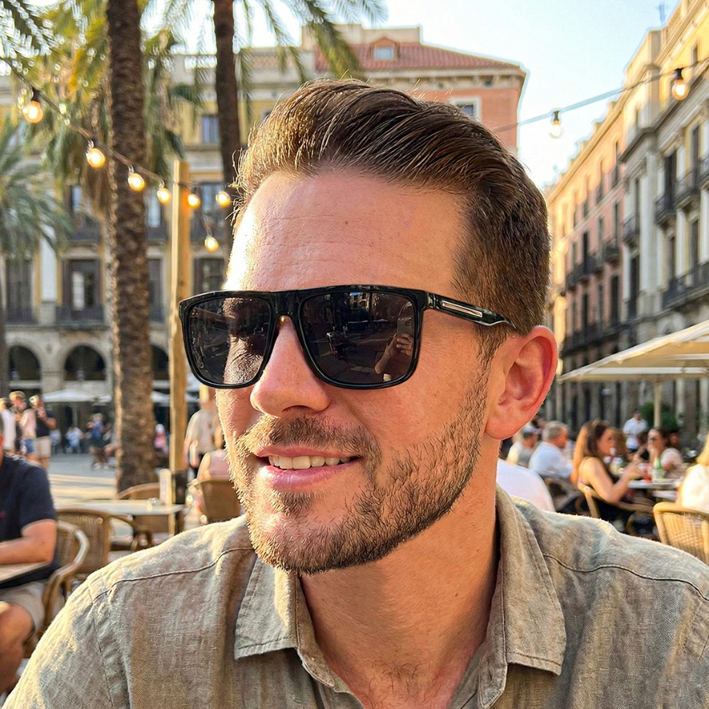 Óculos de Sol Masculino Esportivo Retangular