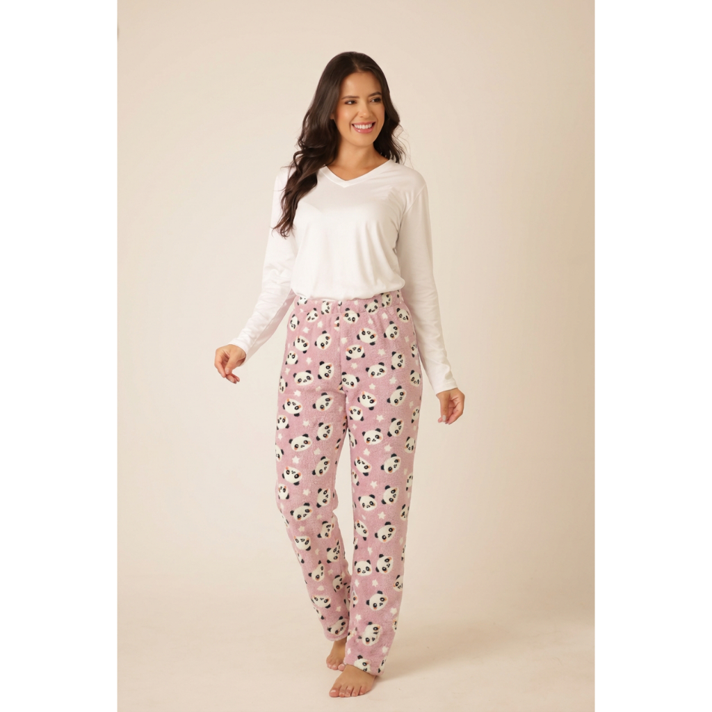Smara Modas Pijama Calça Fleece Ted Quentinho Natal Confortável Estampado do M ao G1 em Oferta na Shopee