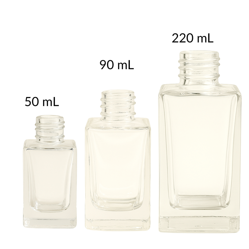 Mini Frasco de Vidro Retangular 50 ml Tosca – Frasco para Aromatizador, Difusor e Lembrancinhas