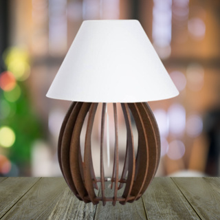 Abajur De Cabeceira Moderno Para O Quarto De Madeira Marrom - 1Abm/B em Oferta na Shopee