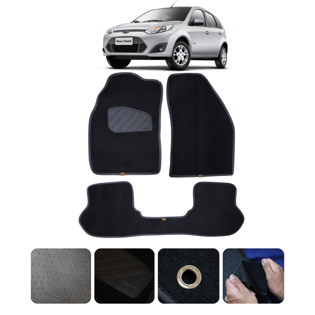 Tapete de carro carpete para Ford Fiesta Todos anos 02 a 2014 Linha Conforto Original Lanzi Escolha