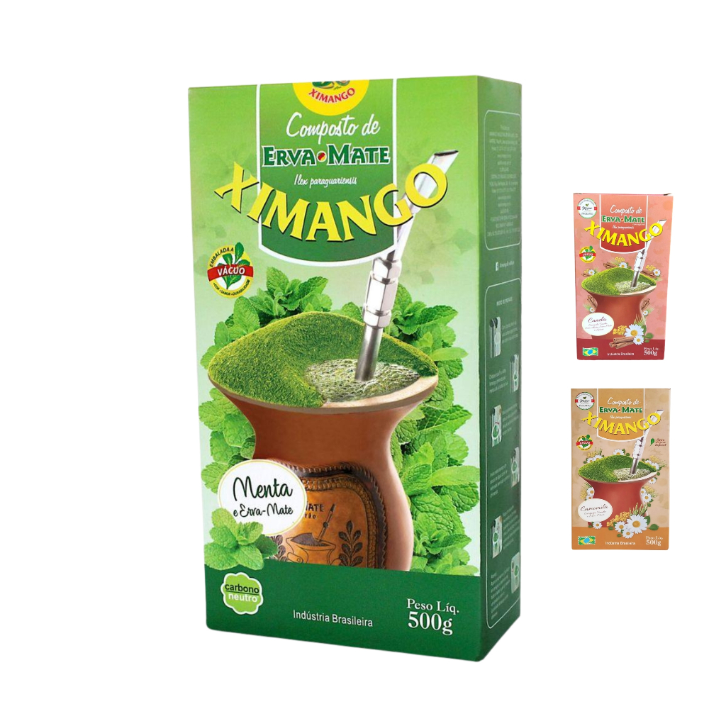 Erva Mate Chimarrão Ximango Composta de Menta, Canela ou Chás Sem Glúten 500g
