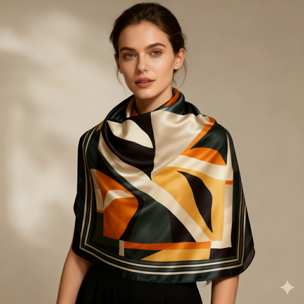 Lenço Feminino 90x90 Em Cetim Para Cabeça Cabelo Pescoço Bolsa Premium Alta Qualidade