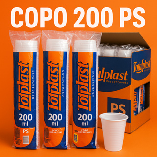 1000 Copos Descartável 200ml PS Transparente | Festa Suco Água Refrigerante em Oferta na Shopee