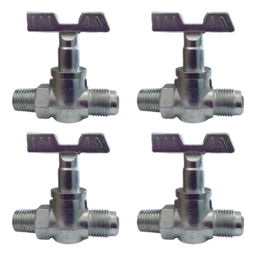 4 Registros Fogão Semi Industrial 1/4 Volta Baixa Pressão