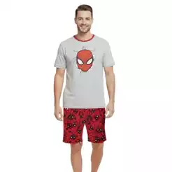 Pijama Curto Adulto Masculino Personagem Camisa Short Heróis
