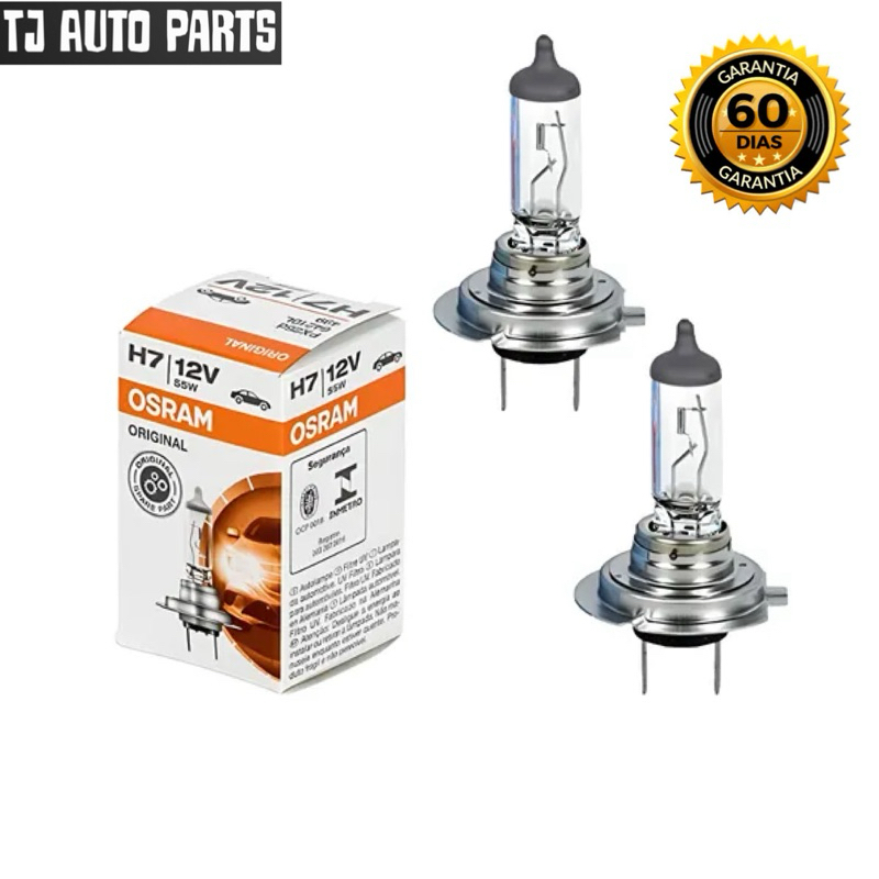 Par de Lâmpada H7 12v Osram Classic 55w Original Genuina em Oferta na Shopee