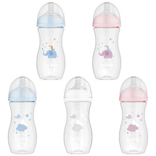 Mamadeira Anticólica Easy Flow Buba 330 ml, Nuvem ou Elefante, Bico Confortável e Sedoso