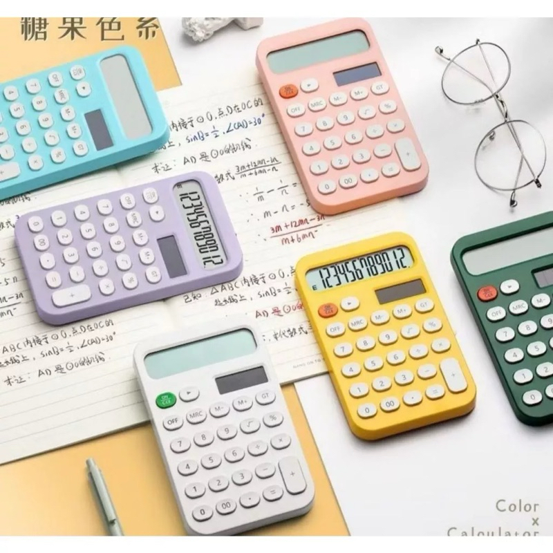 Calculadora Financeira 12 Dígitos Mini Modelo Design Fofo para Meninas Portátil e Estilosa